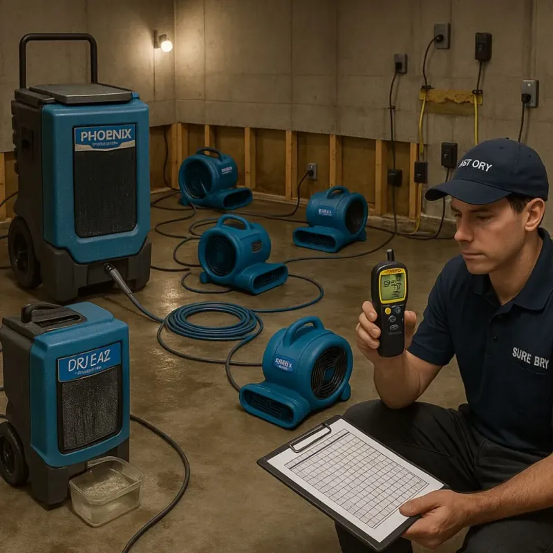 Structural Drying and Dehumidification process in Long Lake, MN
